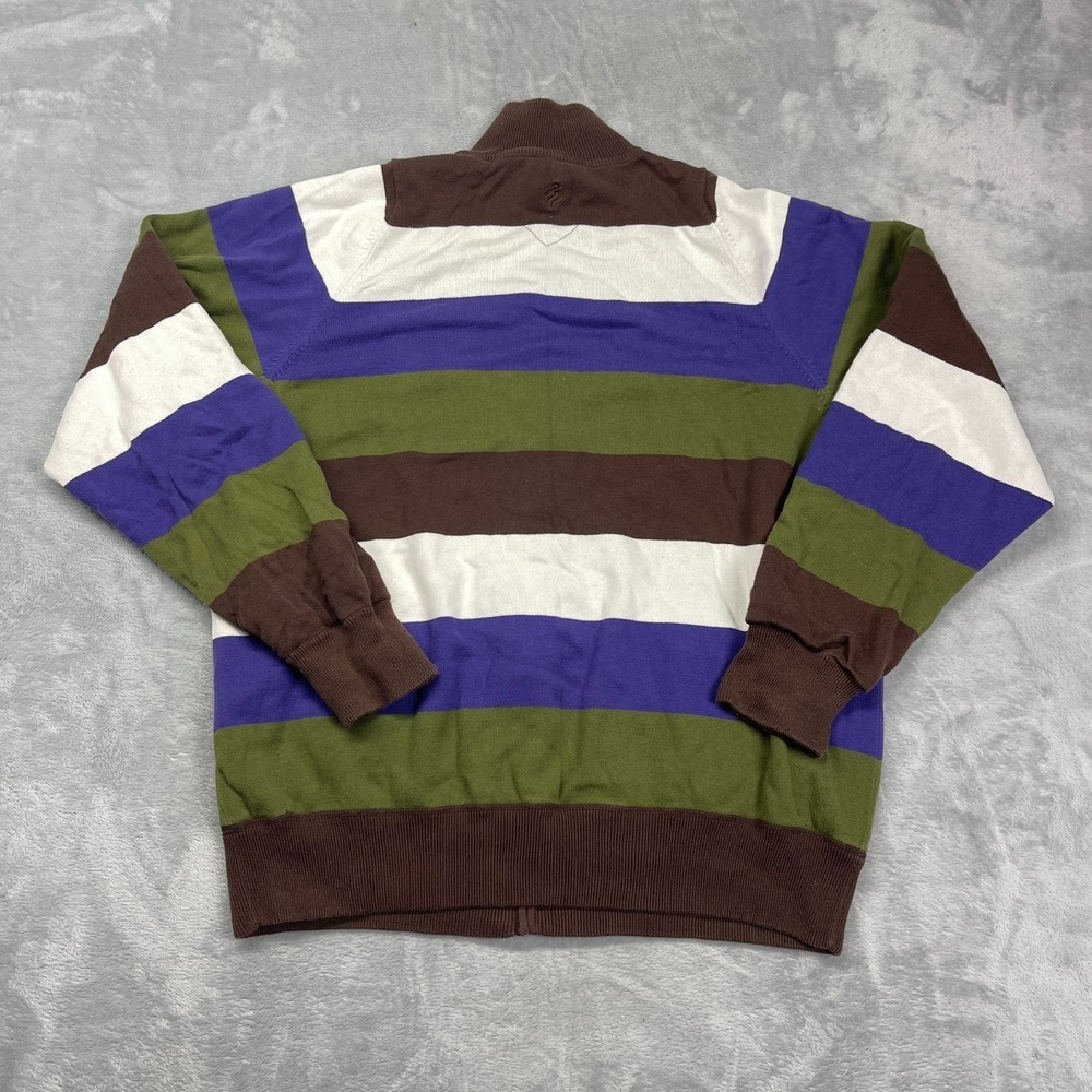 Rocawear Knitted Jacket Mens Large Multicolor Striped Embroidered Wing Emblem - Picture 2 of 6